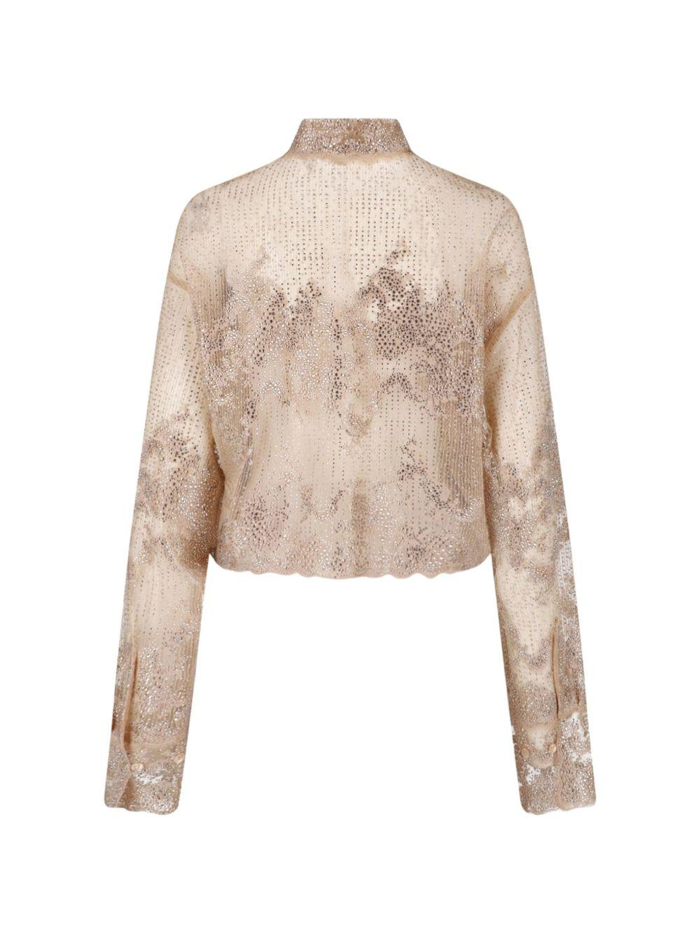 ERMANNO SCERVINO Camicia impreziosita da ricami e strass 