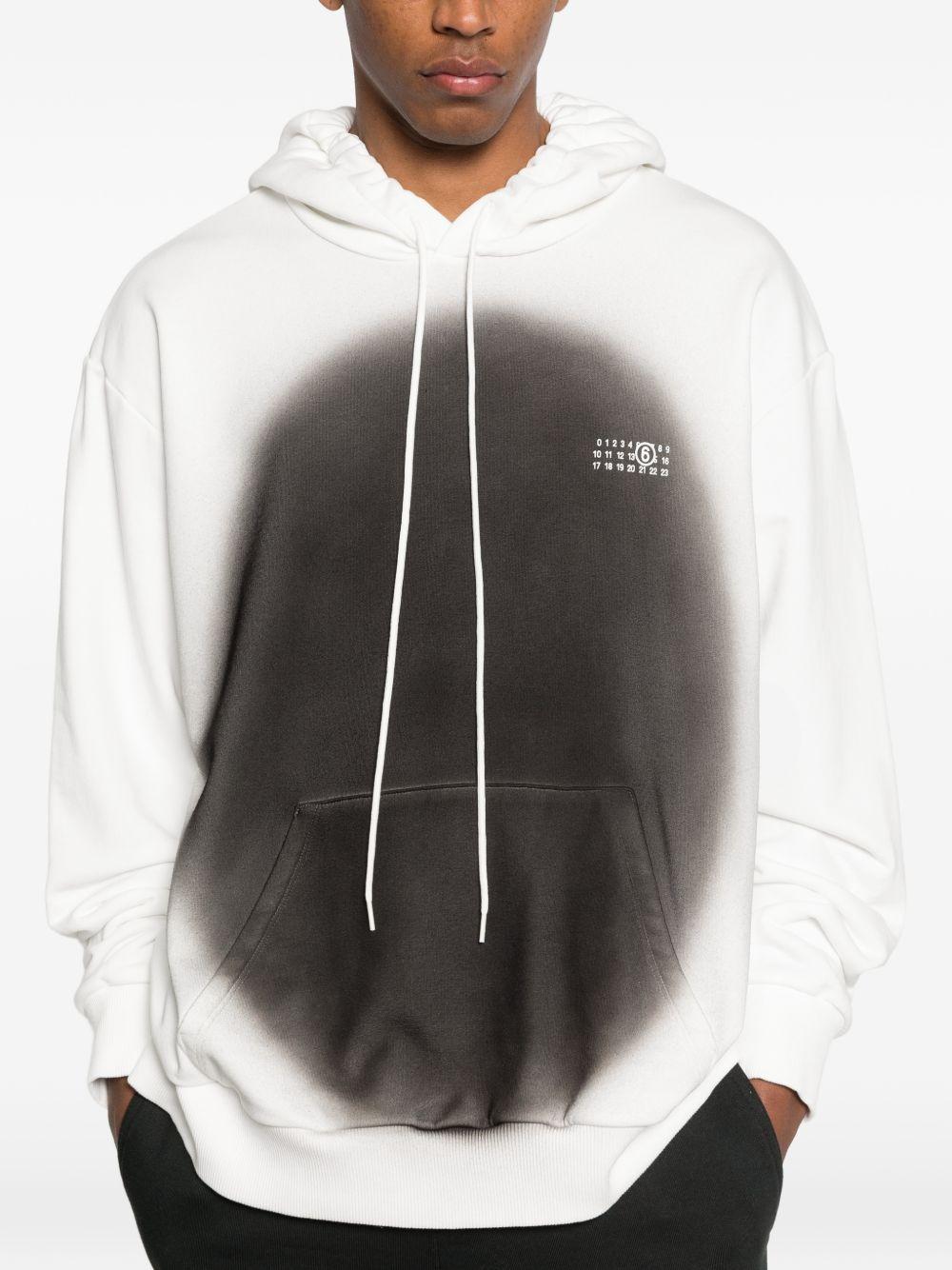 MM6 MAISON MARGIELA Felpa in cotone bianco con cerchio nero 
