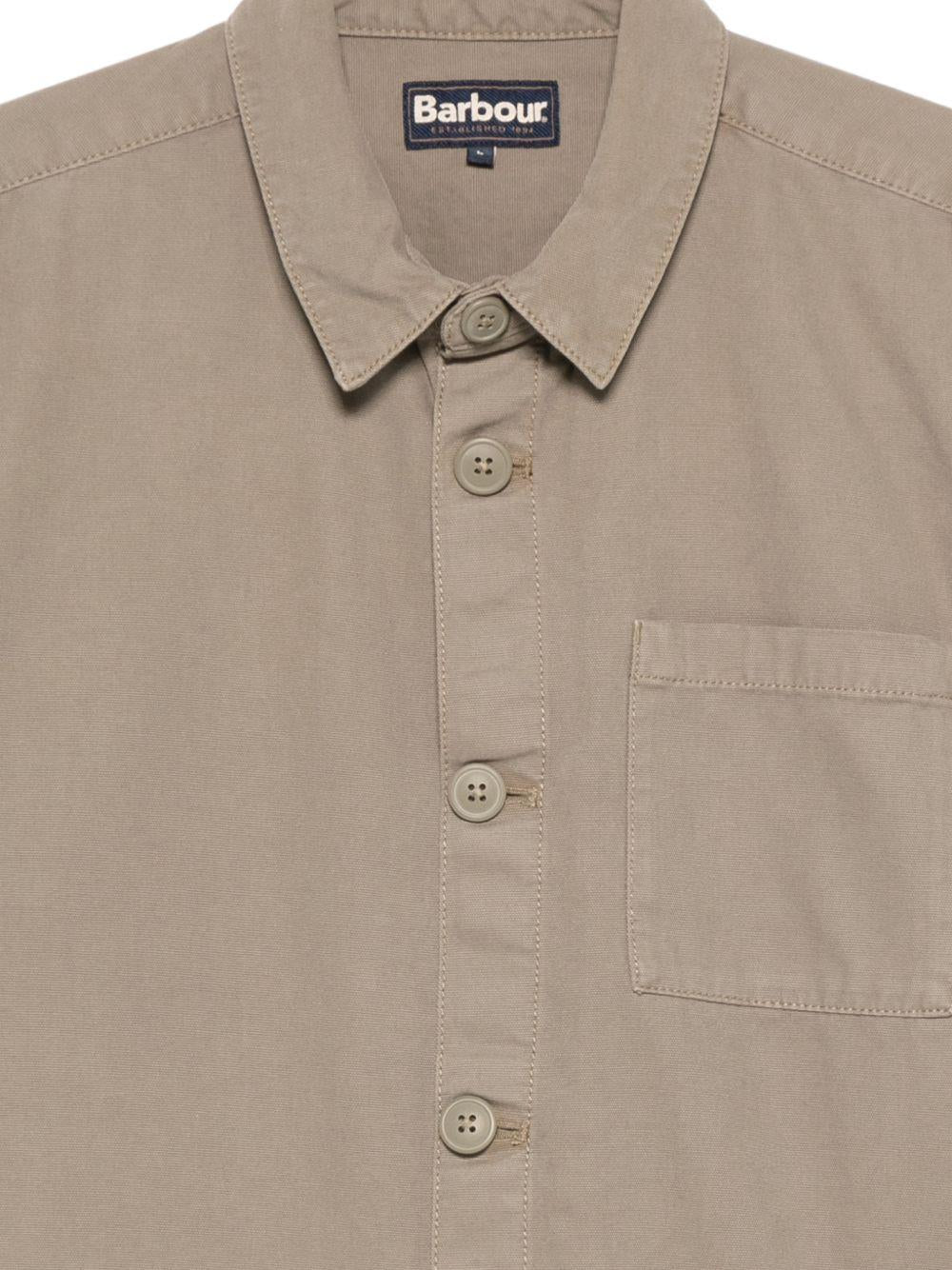 BARBOUR Camicia verde in cotone con chiusura a bottoni 