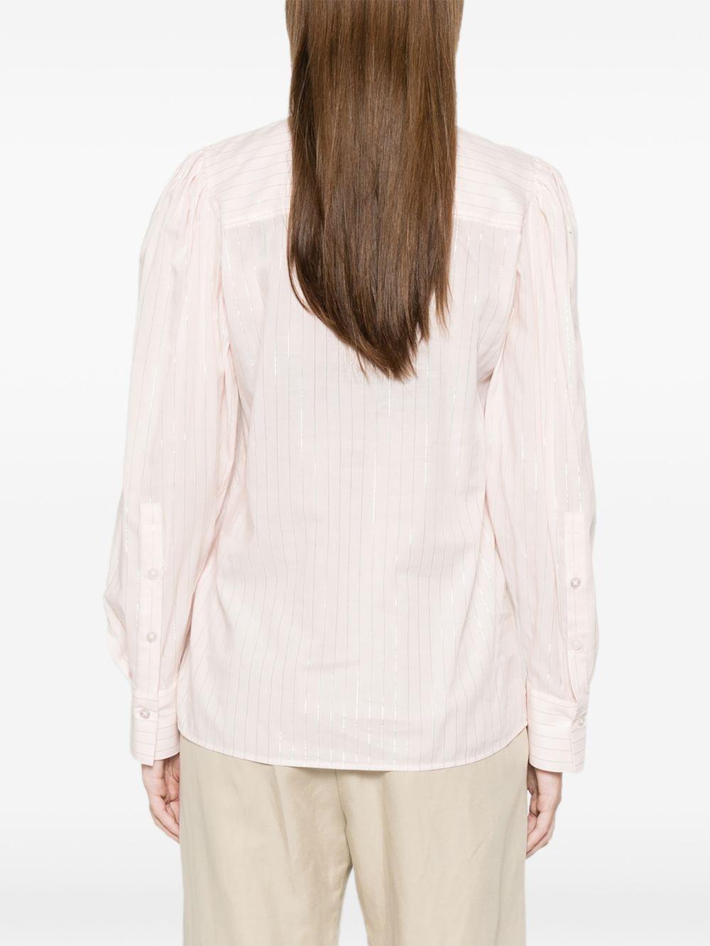 TWINSET Camicia a righe bianche e rosa 