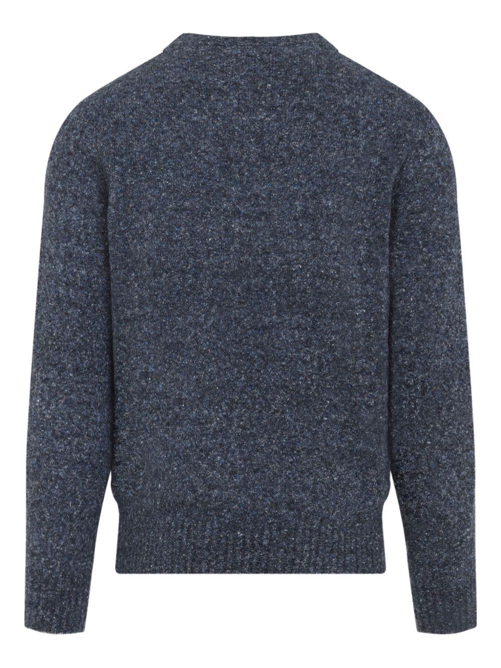 BRUNELLO CUCINELLI Maglione girocollo blu effetto melangiato 