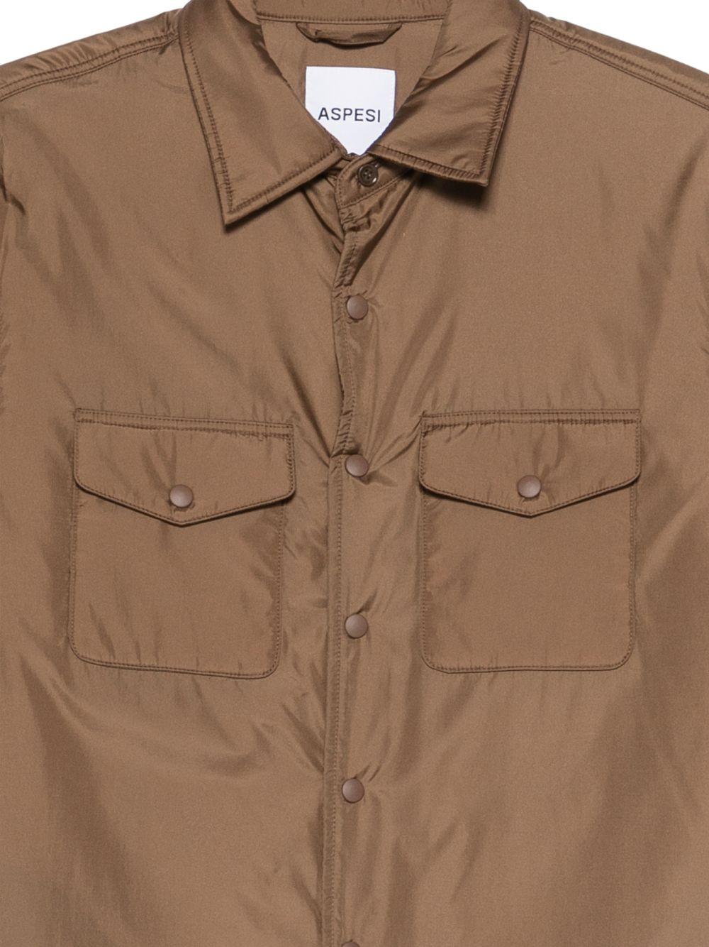 ASPESI Giacca Camicia marrone con tasche 