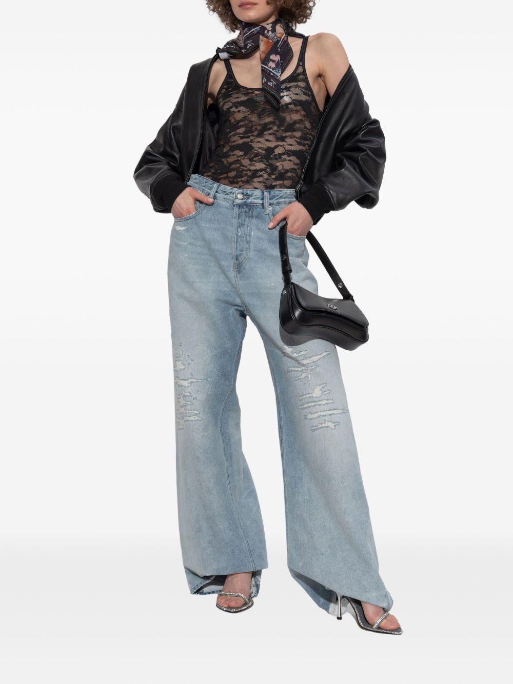 DIESEL Top 'Kirsten' in pizzo nero 