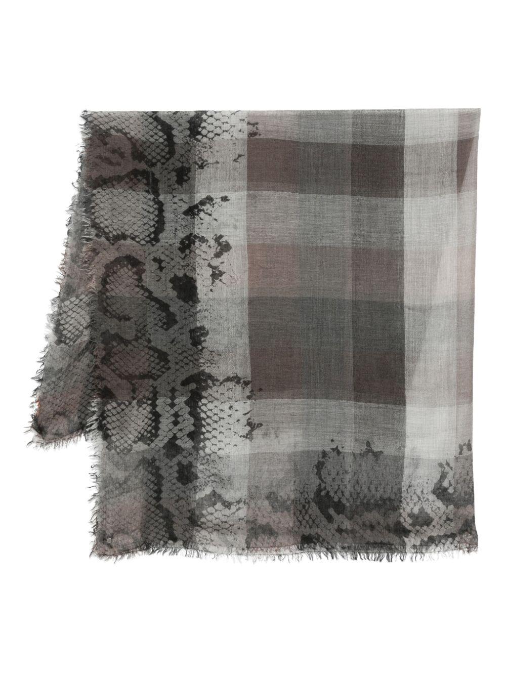 FALIERO SARTI Sciarpa 'Vittoriana' grigia in lana e cashmere 