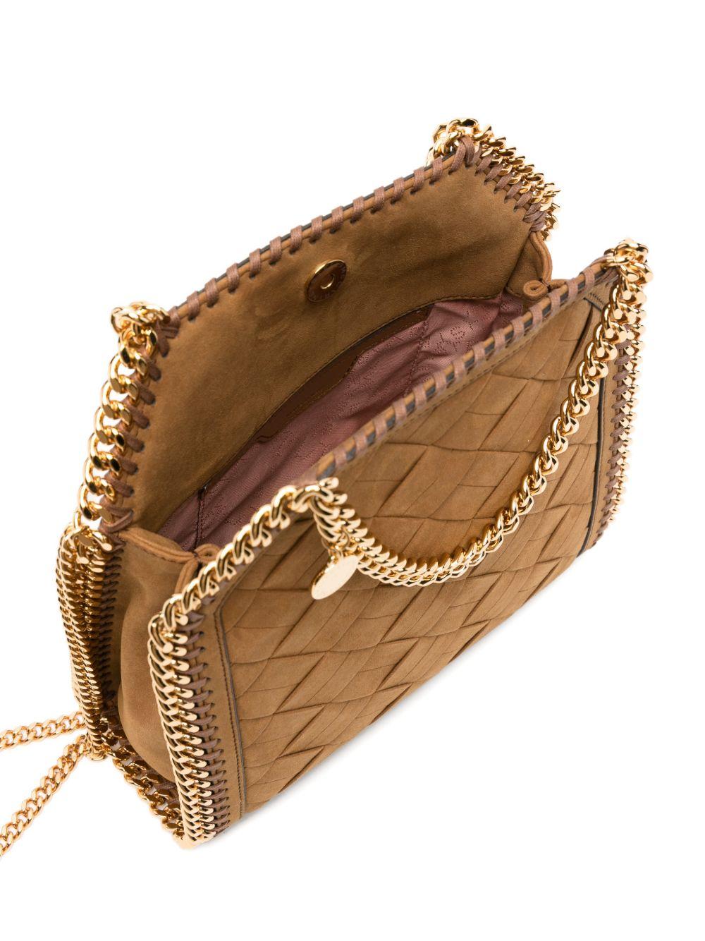 STELLA MCCARTNEY Borsa a tracolla Falabella color cammello con dettagli oro 