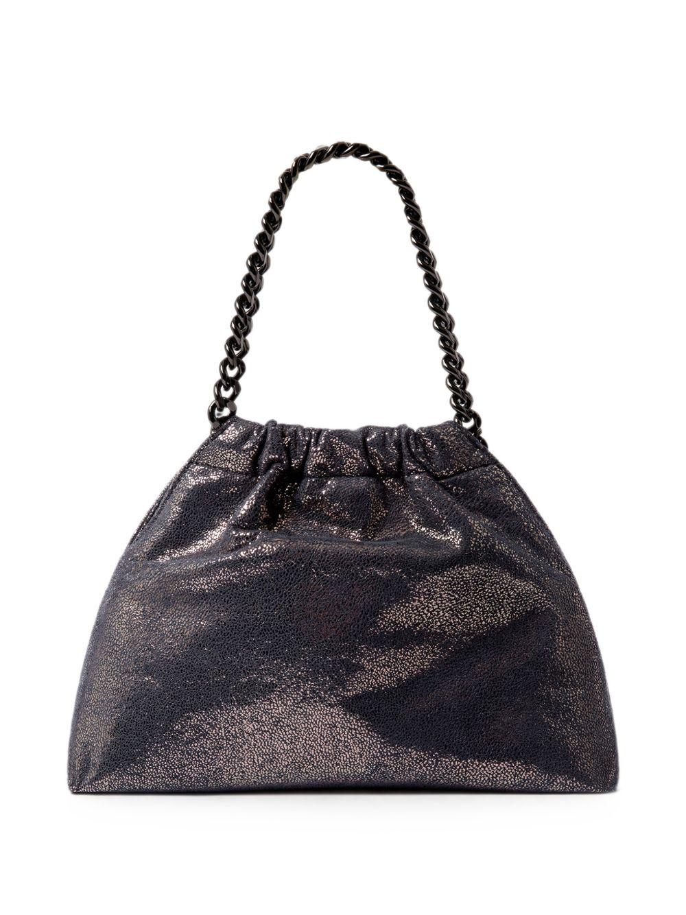 STELLA MCCARTNEY Borsa Falabella Mini Drawstring blu in materiale vegano 