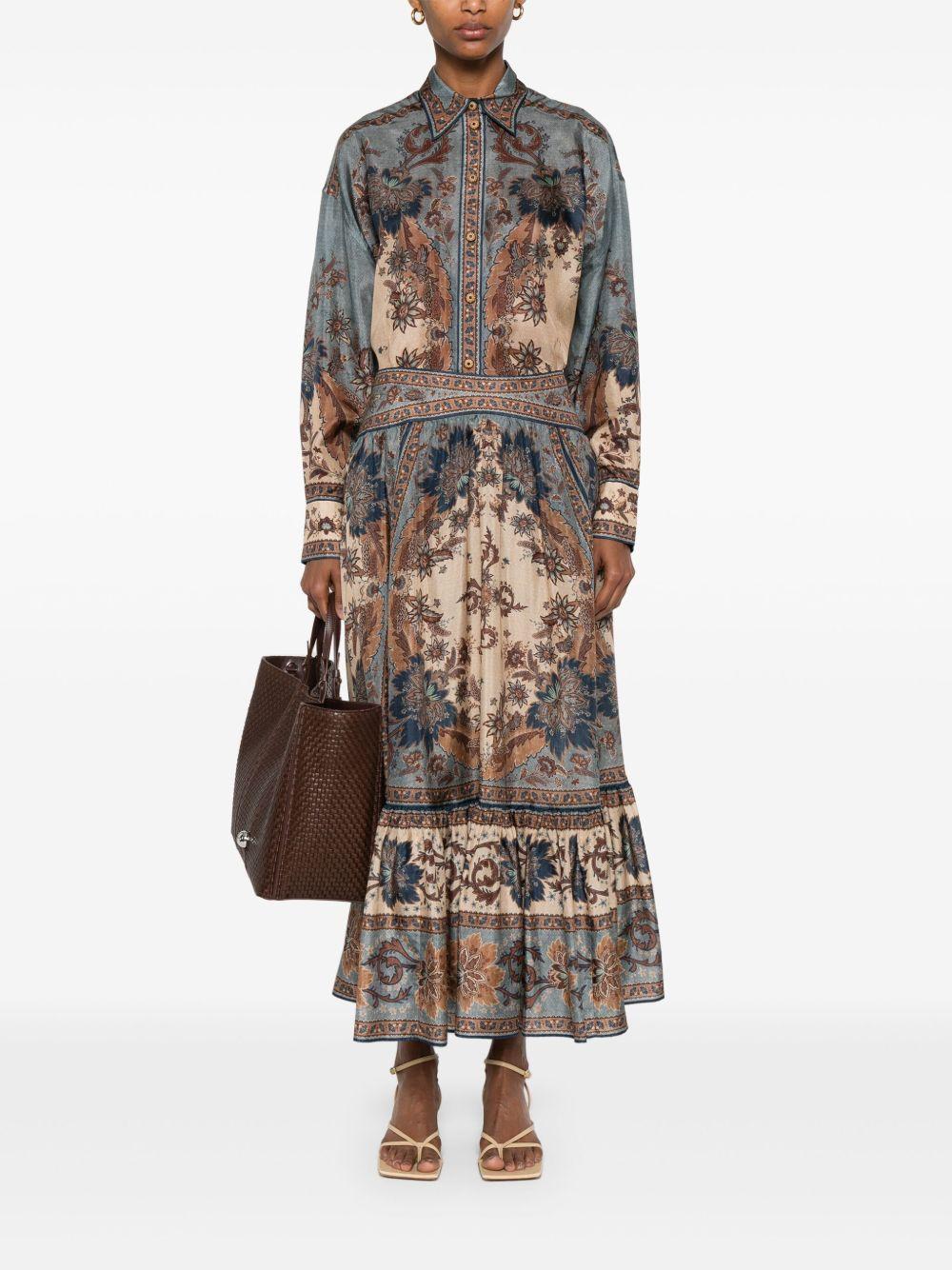 ZIMMERMANN Camicia in seta fantasia 'Ascension' 