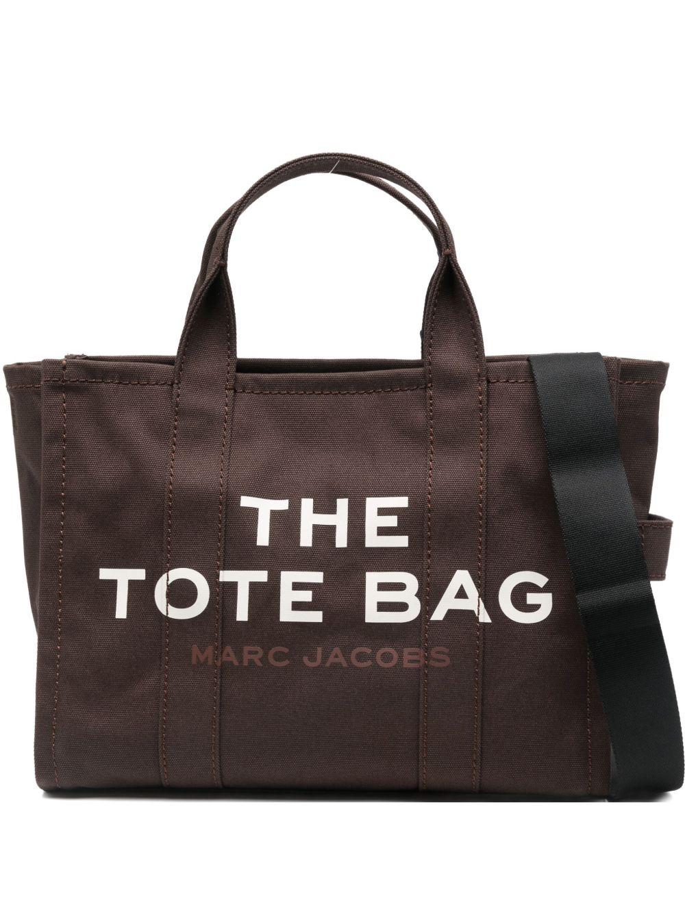 MARC JACOBS Borsa a mano media 'The Tote' in cotone marrone 