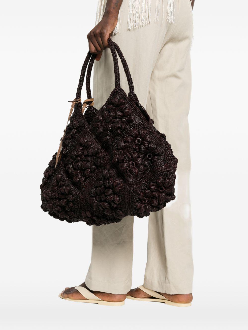 AFAR Borsa a spalla Desire Ebony in rafia 