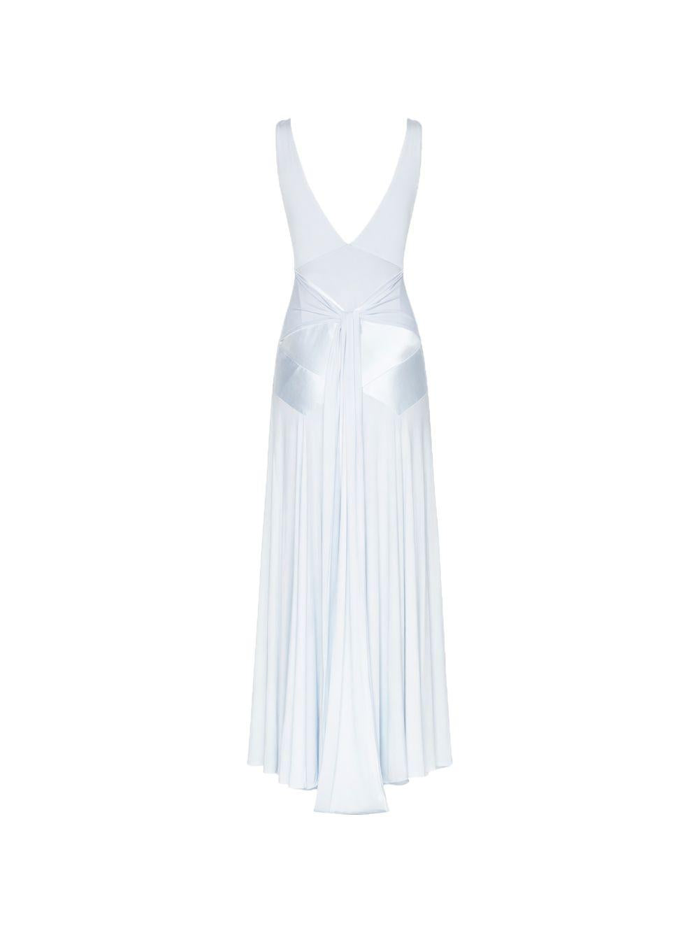 SELF PORTRAIT Abito lungo celeste con schiena scoperta 