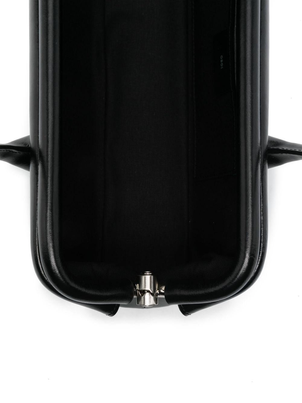 OSOI Borsa a spalla Boat Wide Mini in pelle nera 
