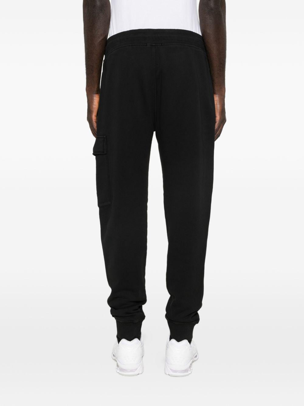 CP COMPANY Pantaloni in cotone neri con tasche cargo 