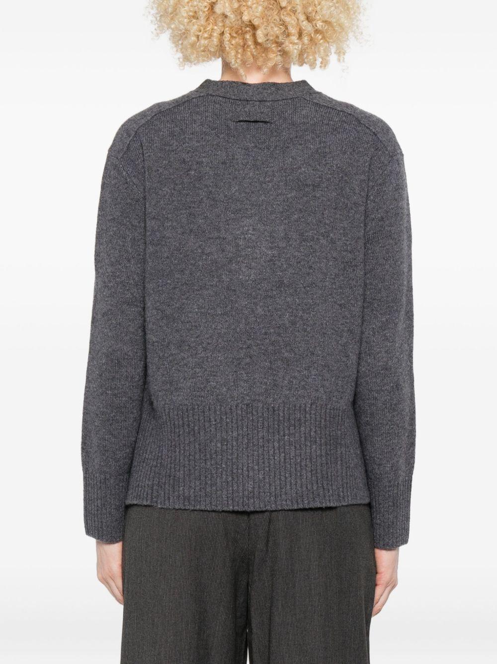 YERSE Cardigan Daff in misto lana grigio 