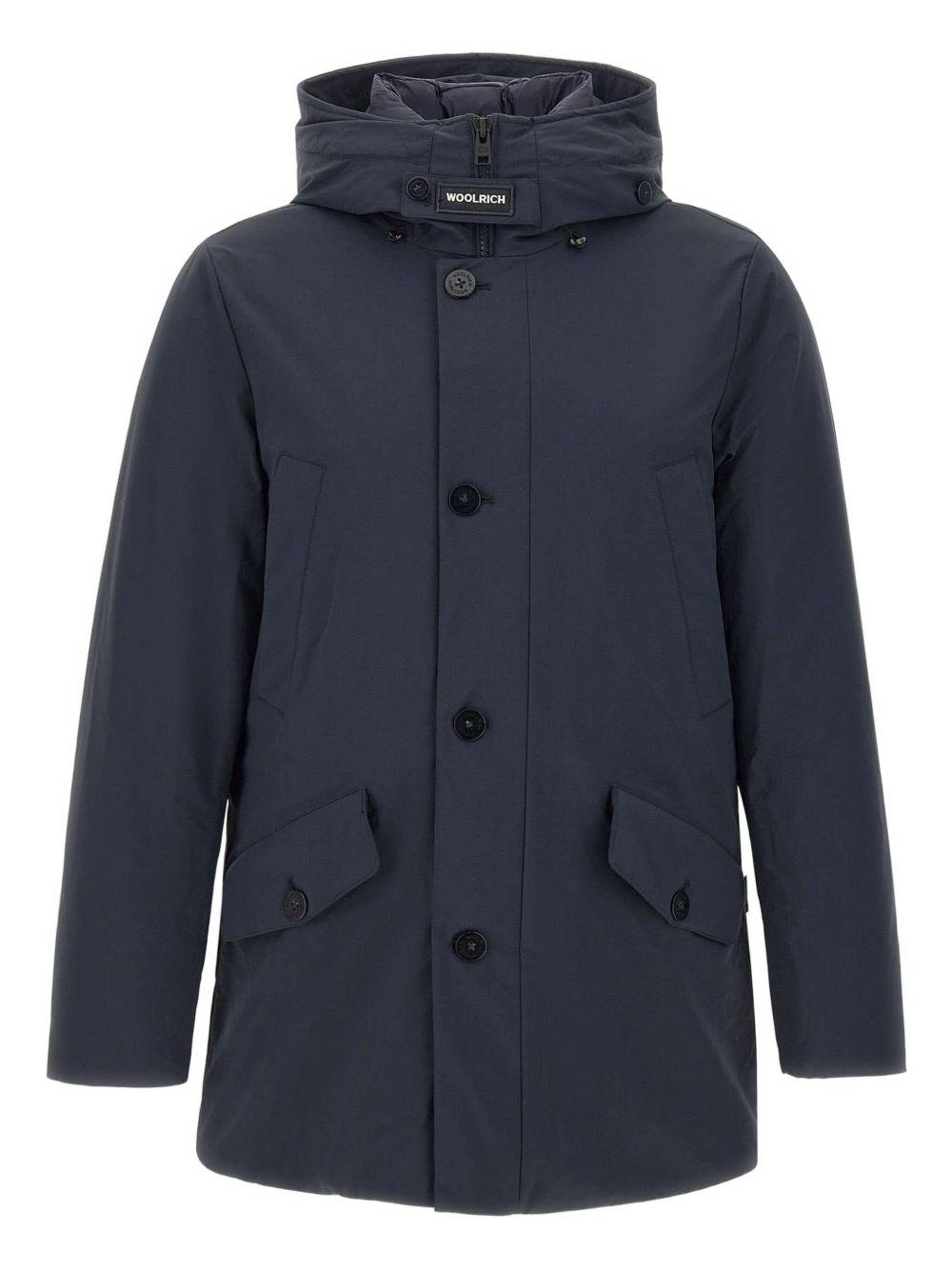 WOOLRICH Parka blu navy con cappuccio 