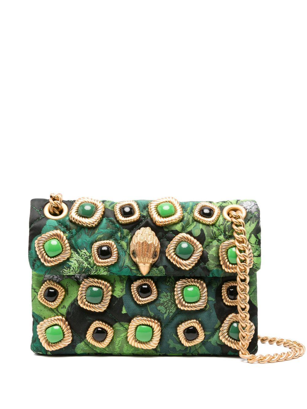 KURT GEIGER Borsa mini 'Kensington' in pelle verde con inserti metallici 