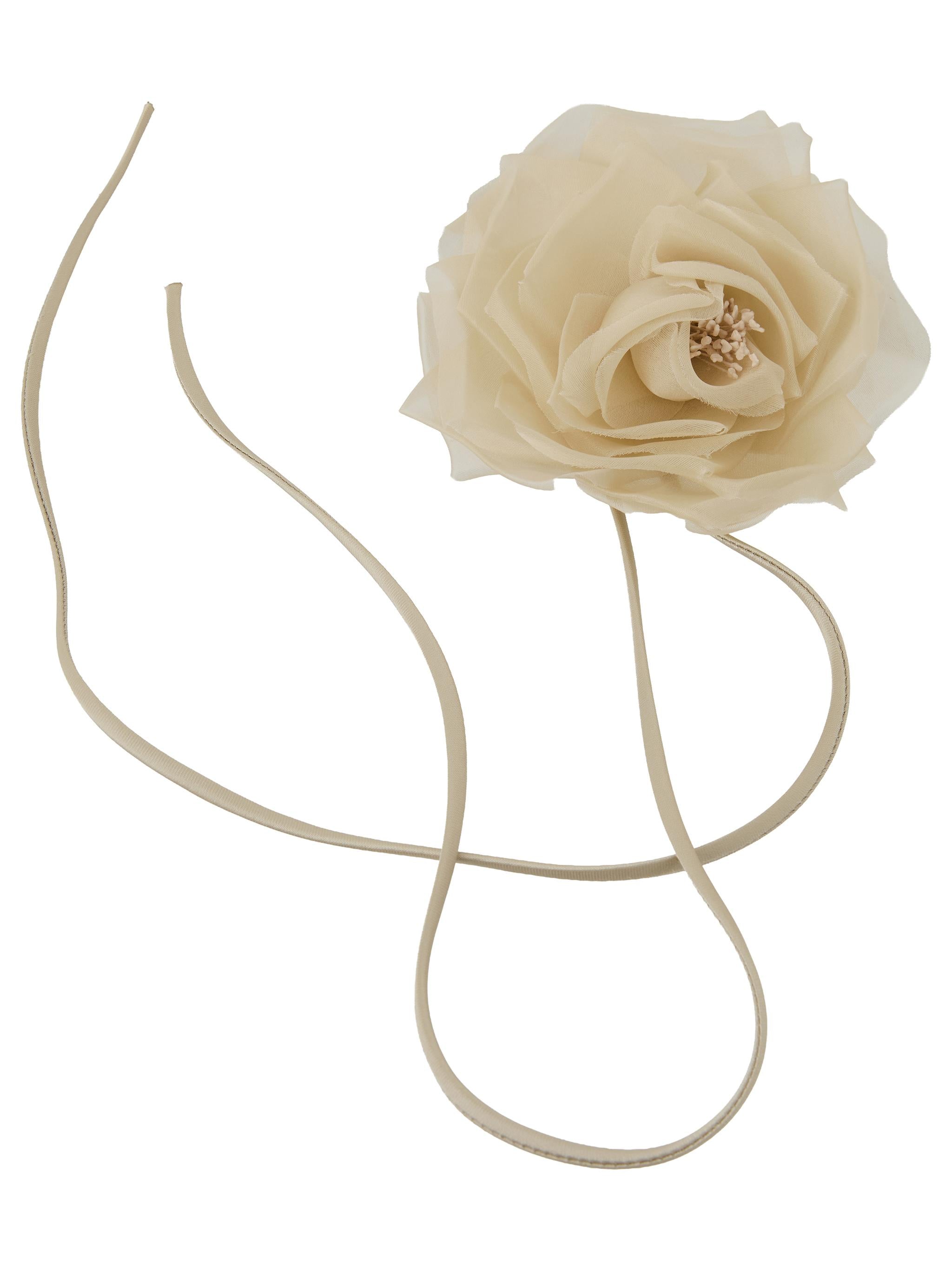 MAX MARA Spilla Mxario in seta con fiore 