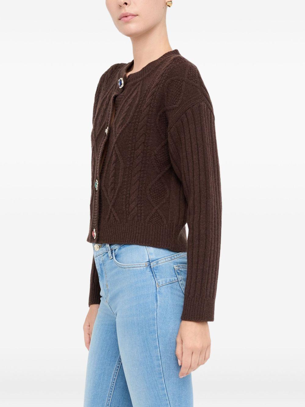 LIUJO Cardigan marrone di lana 
