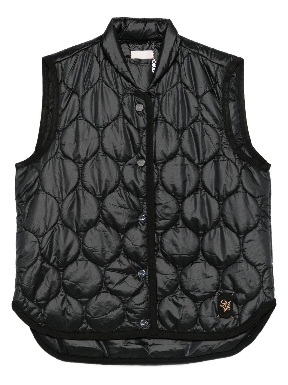 LIUJO Gilet nero con design trapuntato 
