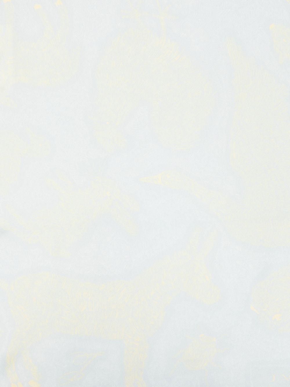 JACQUEMUS Foulard con stampa animalier blu in seta 