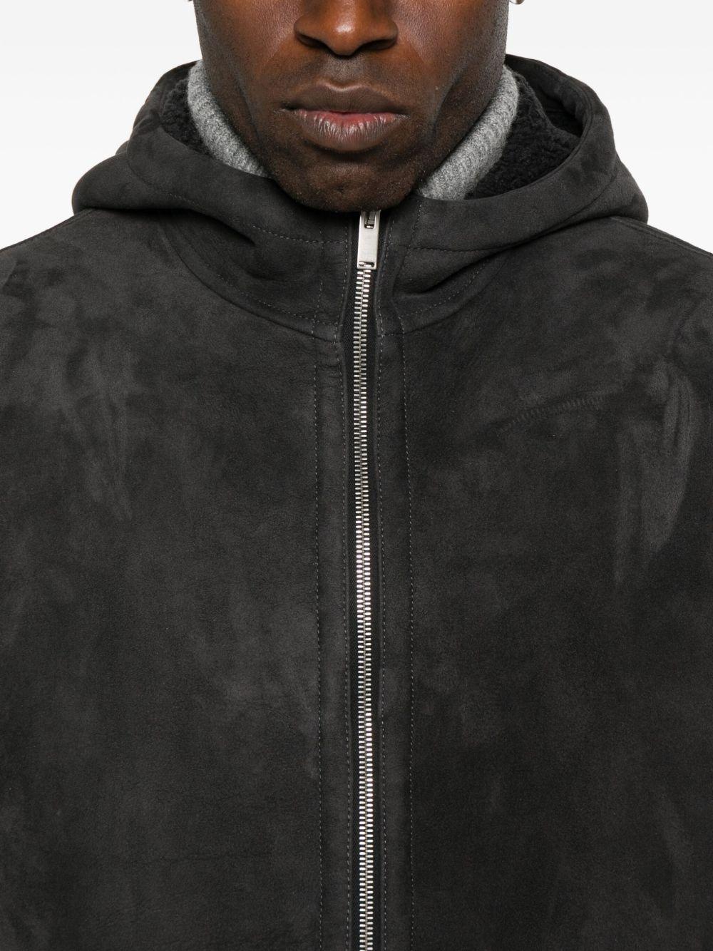 LARDINI Giacca in montone grigio antracite 