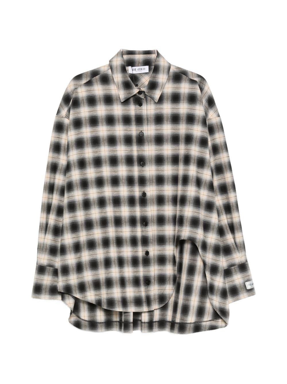 THE ATTICO Camicia oversize a quadri in cotone 