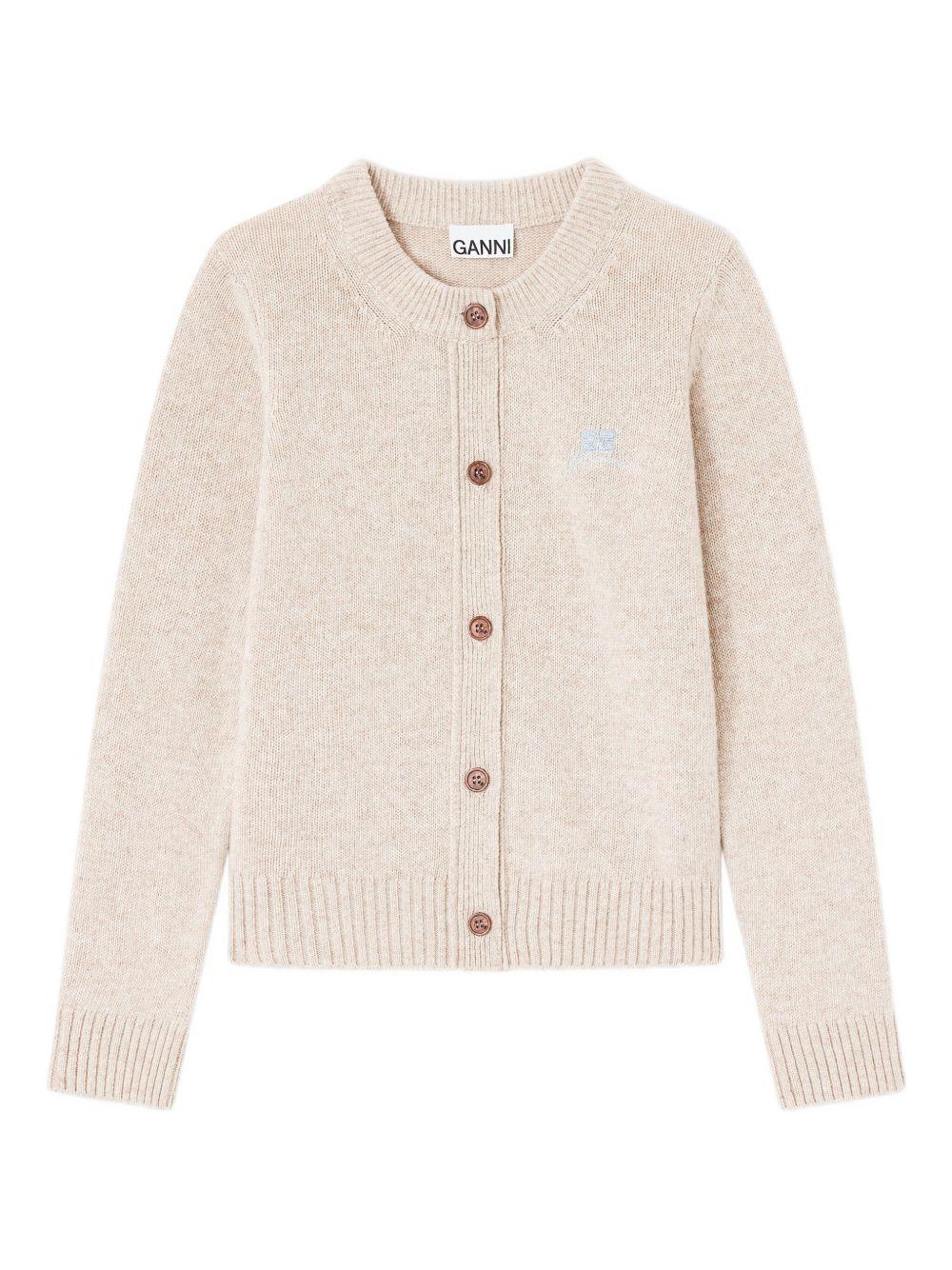 GANNI Cardigan Core Future ecru 