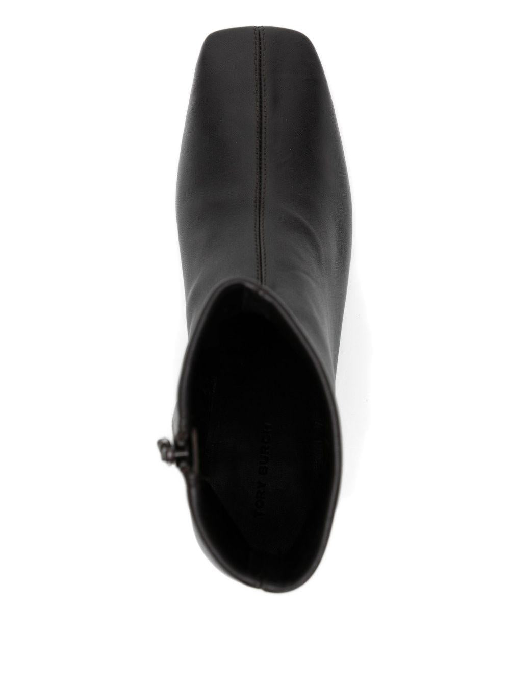 TORY BURCH Stivaletti in pelle nera con tacco 