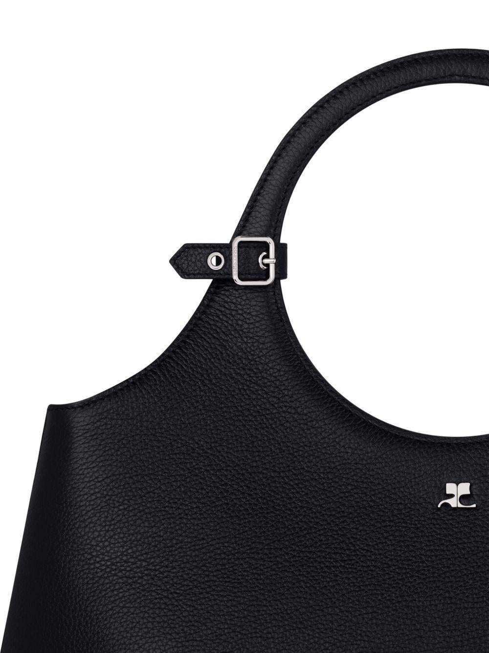 COURREGES Borsa shopping nera con logo 
