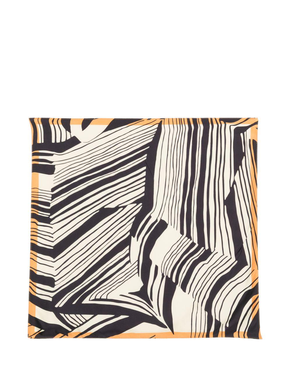 RAQUEL DINIZ Foulard con stampa astratta in seta 