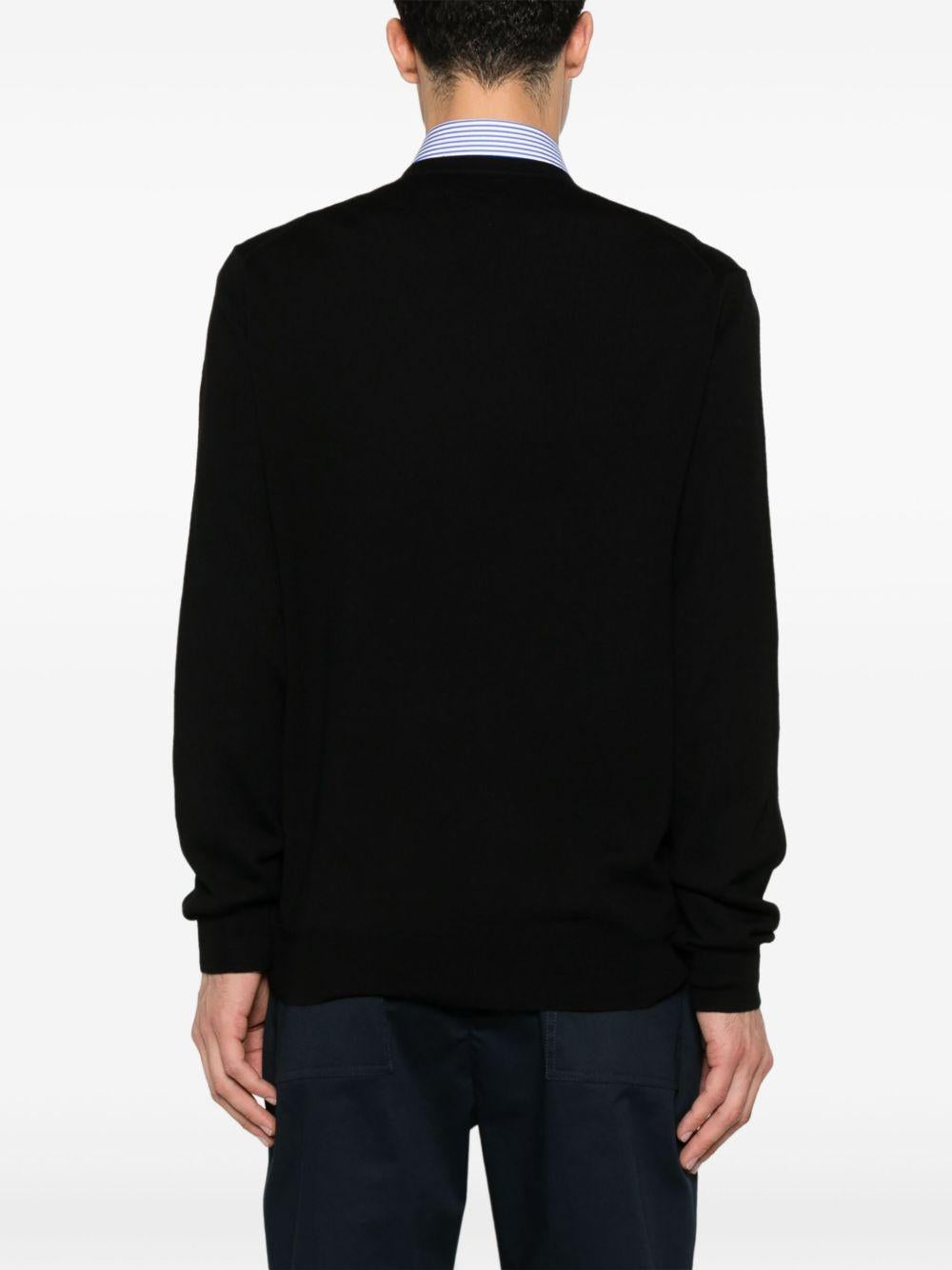 POLO RALPH LAUREN Maglia scollo a V in lana nera 