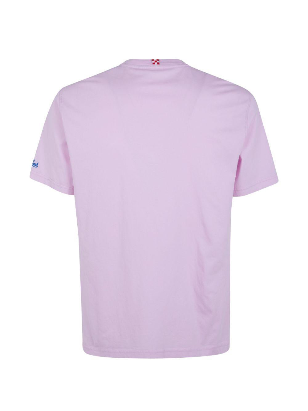 MC2 SAINT BARTH T-shirt Portofino in cotone lilla con ricamo 