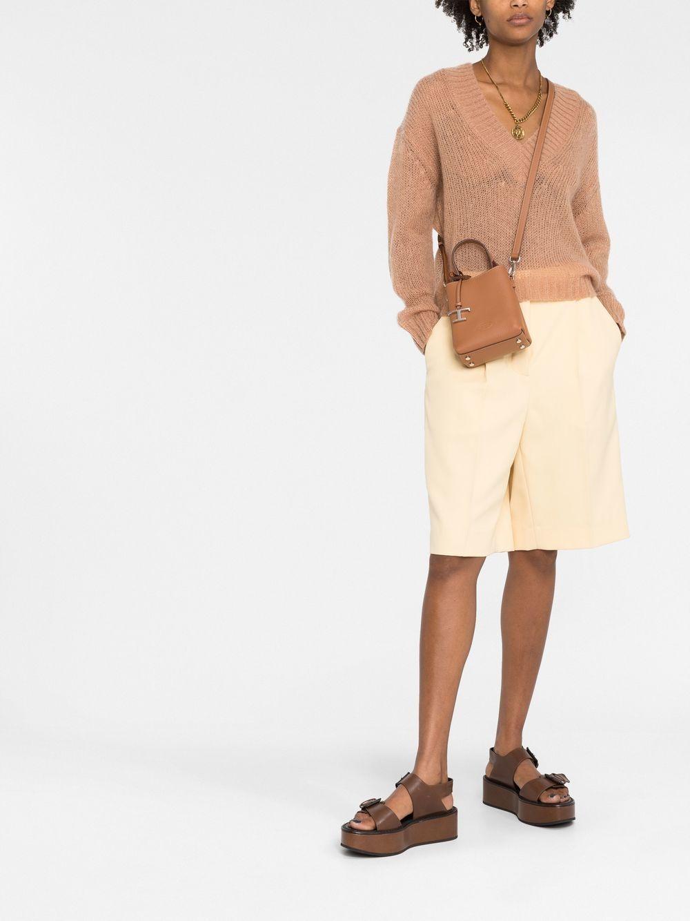 TODS Micro bag in pelle martellata marrone 