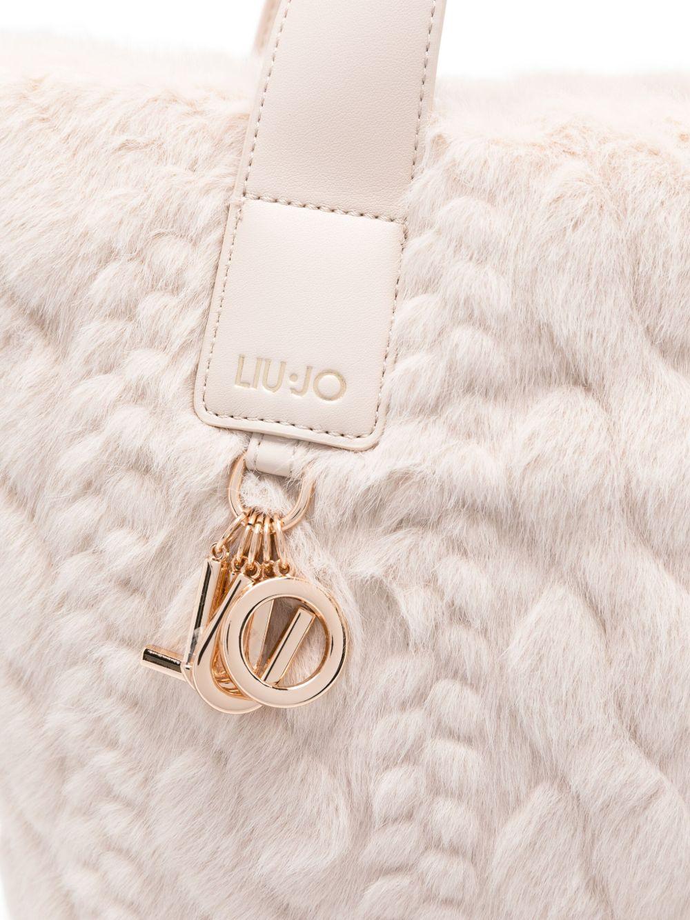 LIUJO Borsa a mano in pelliccia beige 
