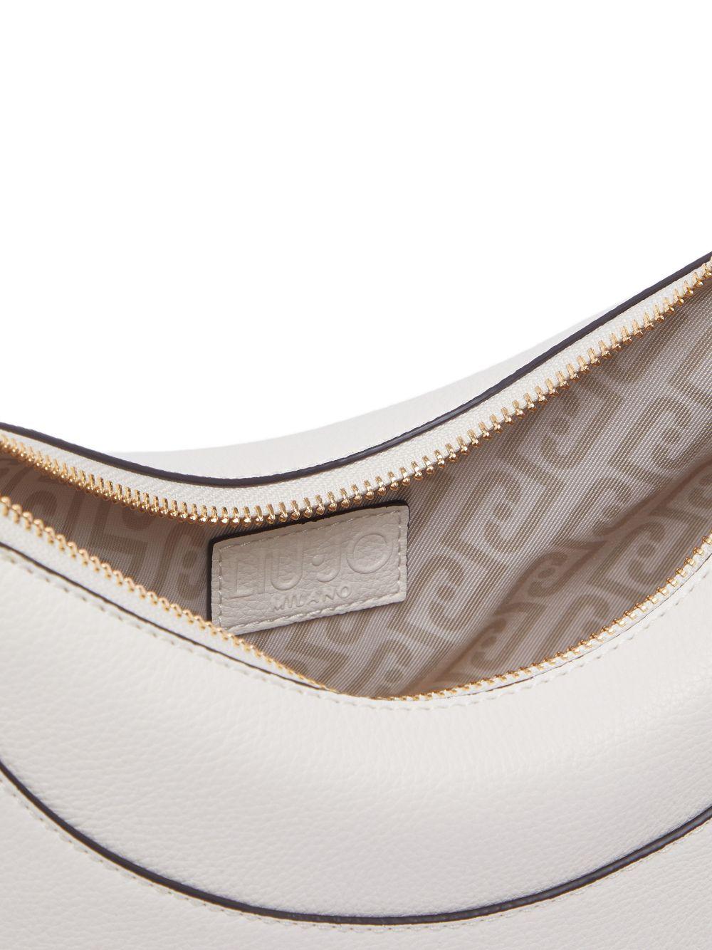 LIUJO Borsa hobo media bianco sporco con charm 
