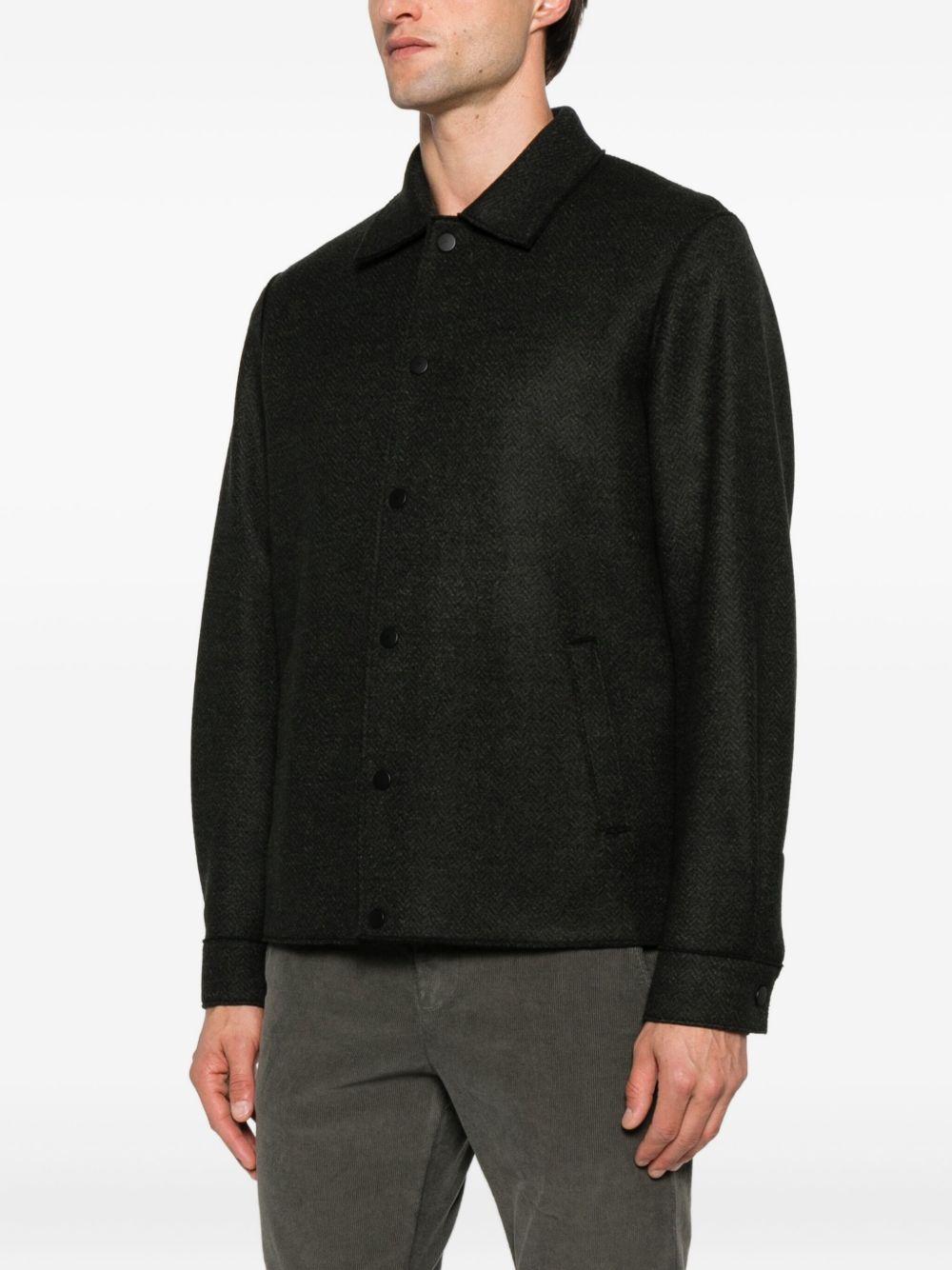 HARRIS WHARF LONDON Cappotto corto in lana verde con tasche 