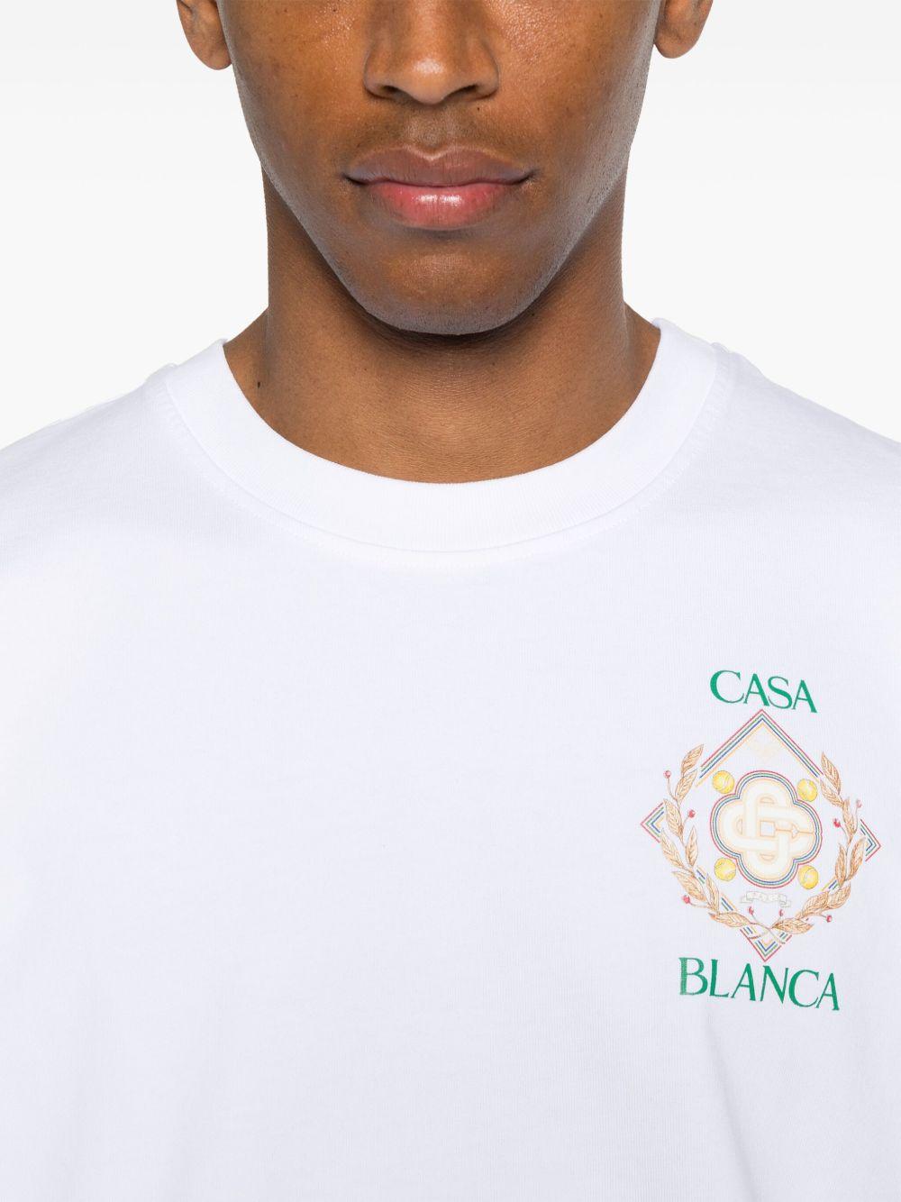 CASABLANCA T-shirt 'Championship Diamond' in cotone bianco con stampa 
