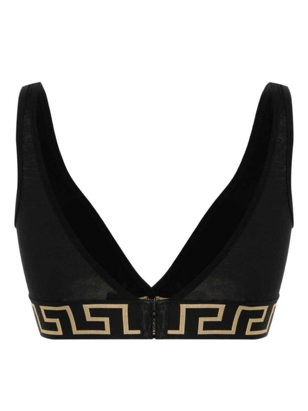 VERSACE Reggiseno a triangolo in cotone stretch con motivo greca 