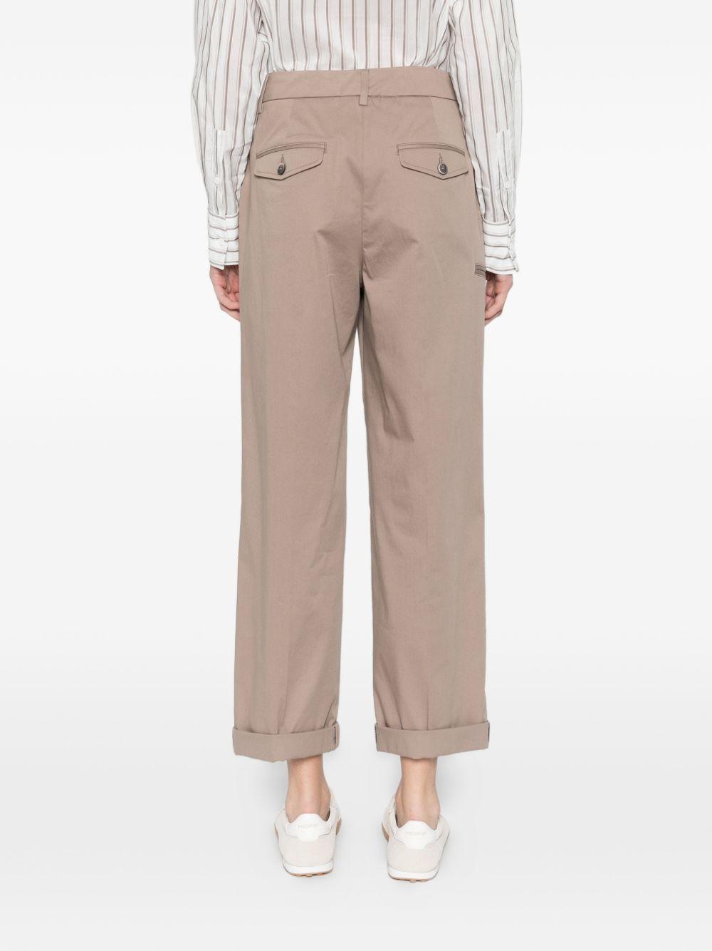 PESERICO Pantaloni beige con pinces e risvolti 