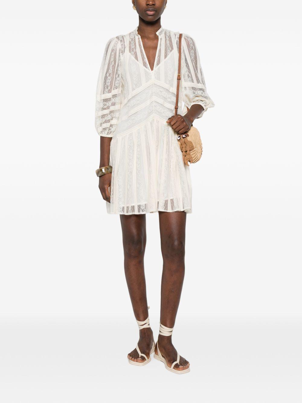 TWINSET Abito corto grigio con pizzo 