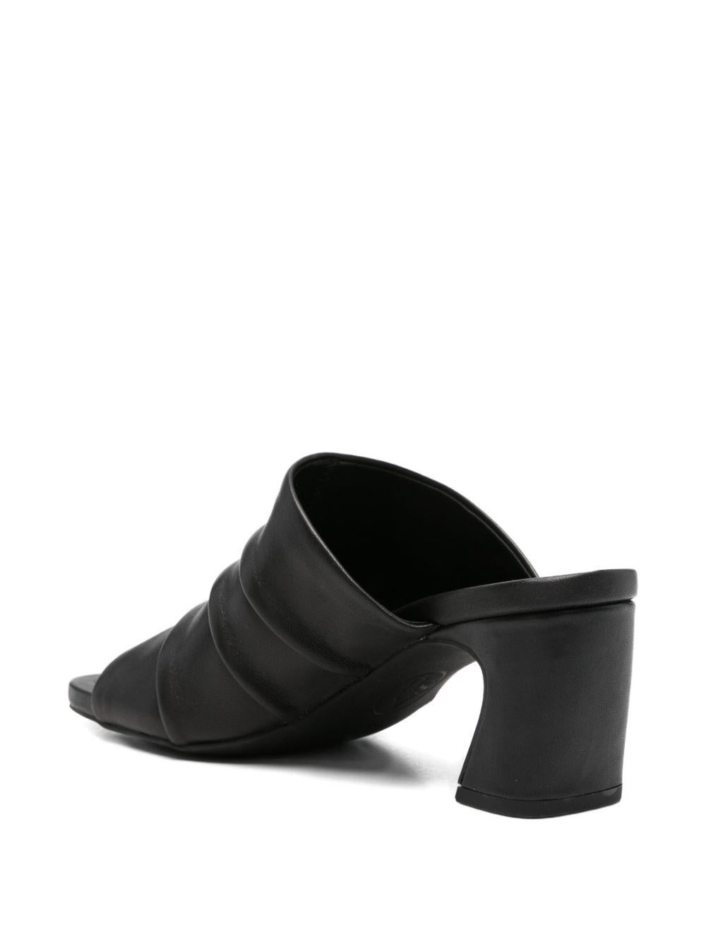 ASH Mules in pelle nera con tacco e fascia ampia 