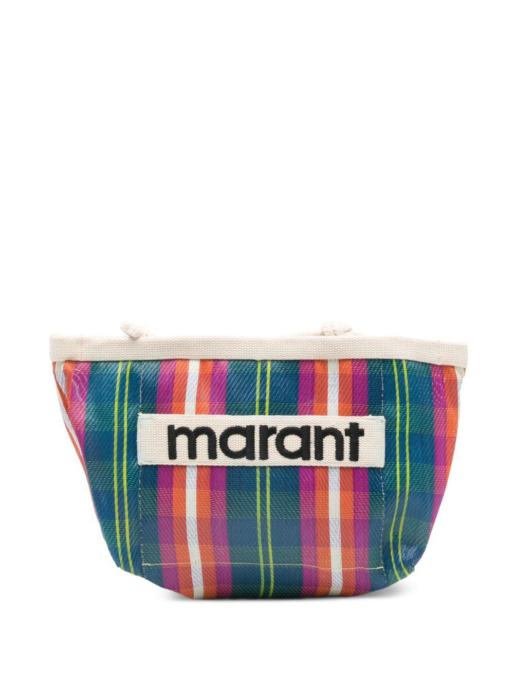 ISABEL MARANT Pochette a righe multicolori con logo 