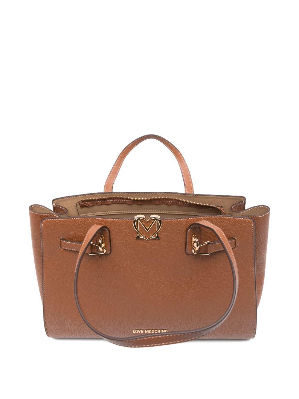 LOVE MOSCHINO Borsa shopping in ecopelle marrone 