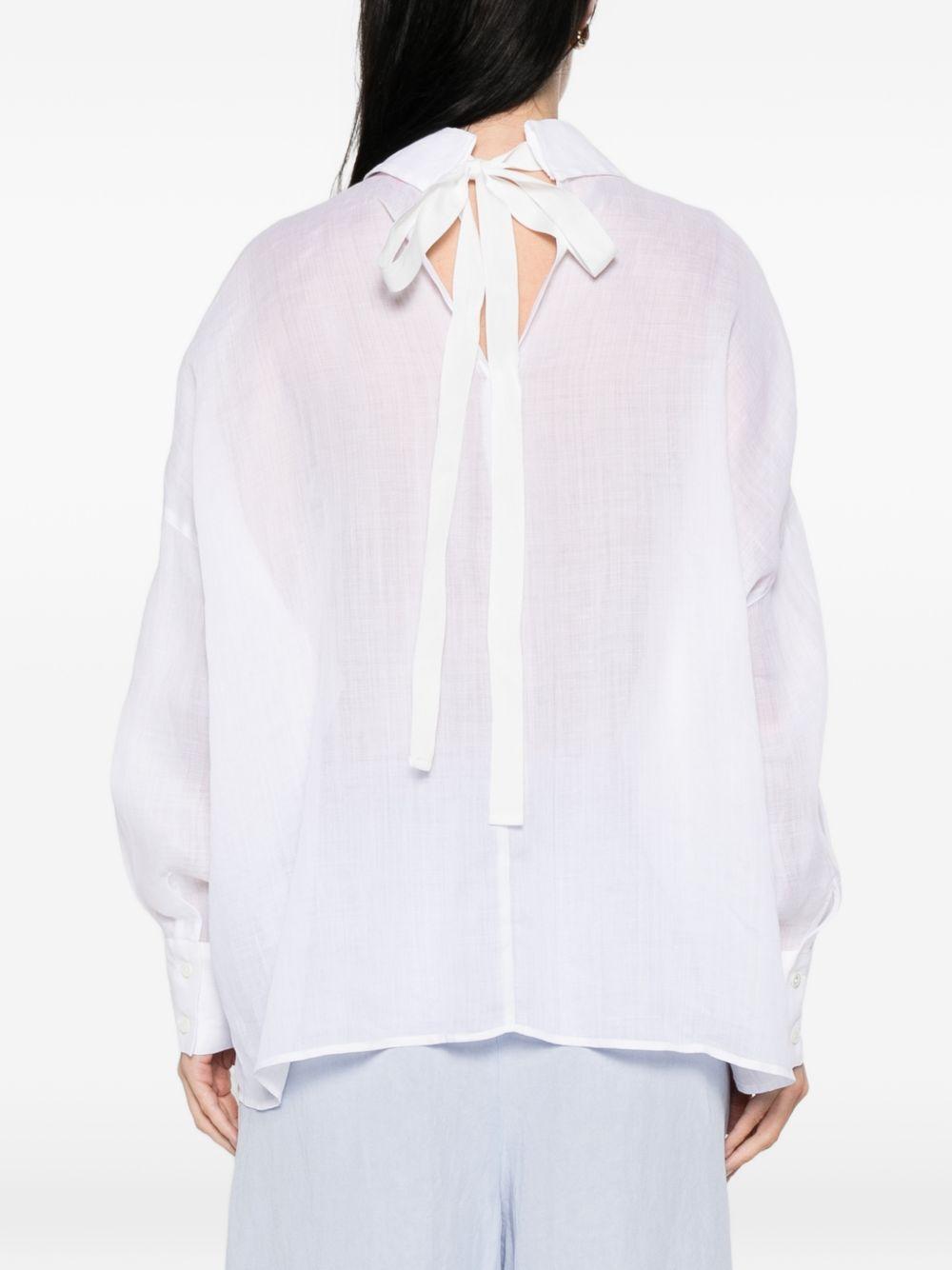 ERMANNO FIRENZE Camicia bianca con ricamo fiori 