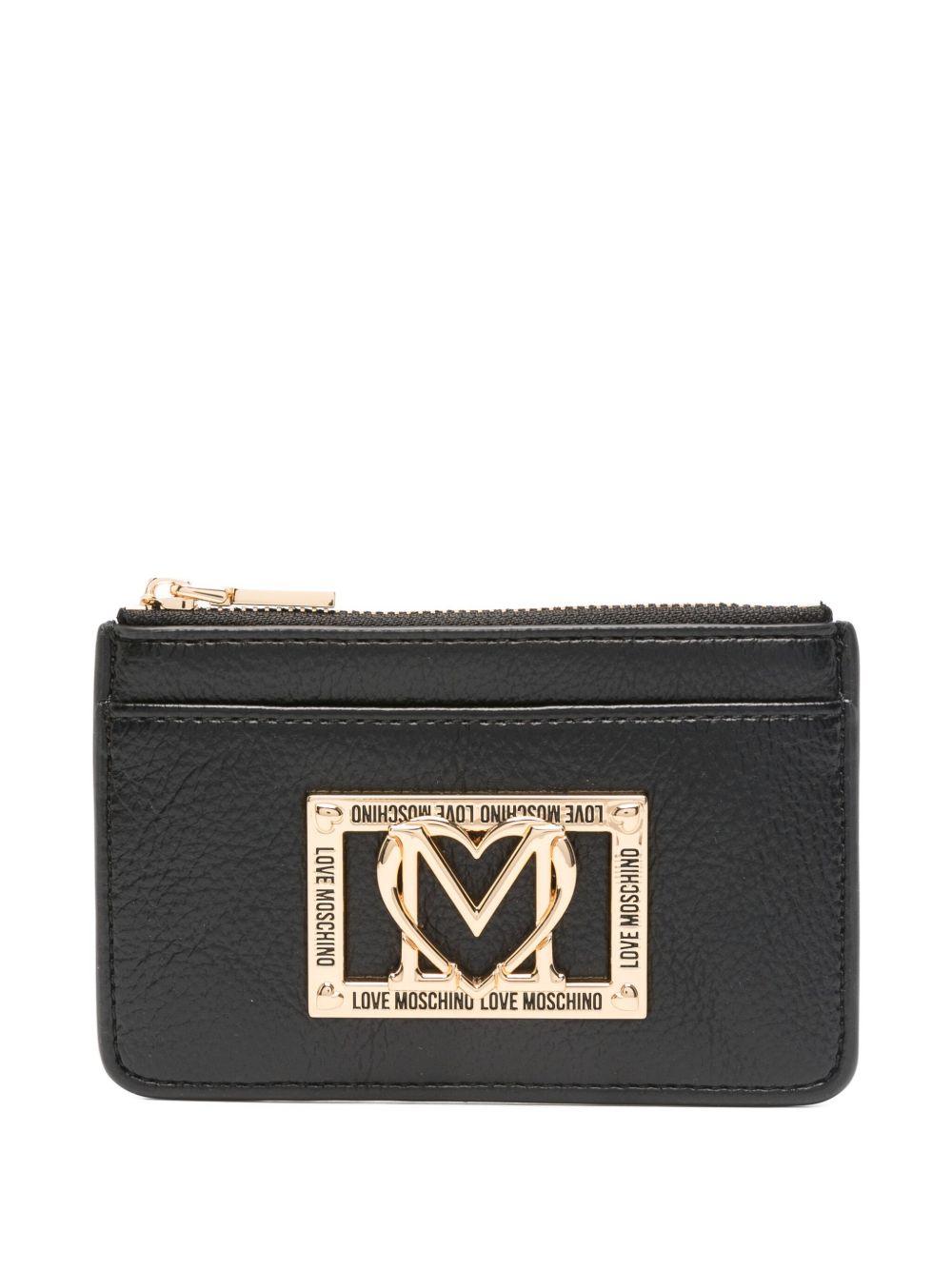LOVE MOSCHINO Portafoglio nero con logo 