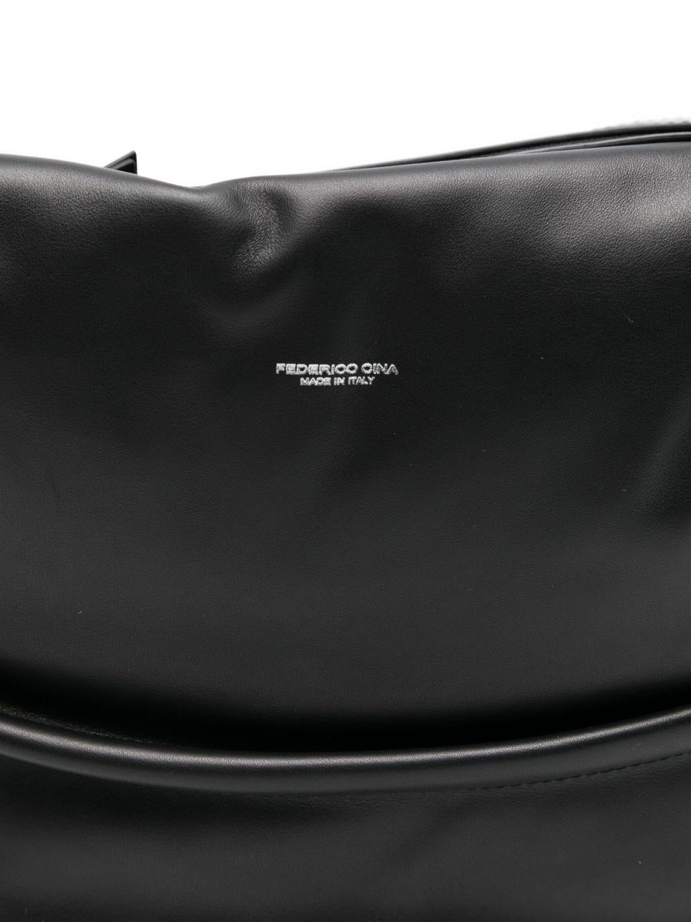 FEDERICO CINA Borsa a spalla 'Tortellino' nera 