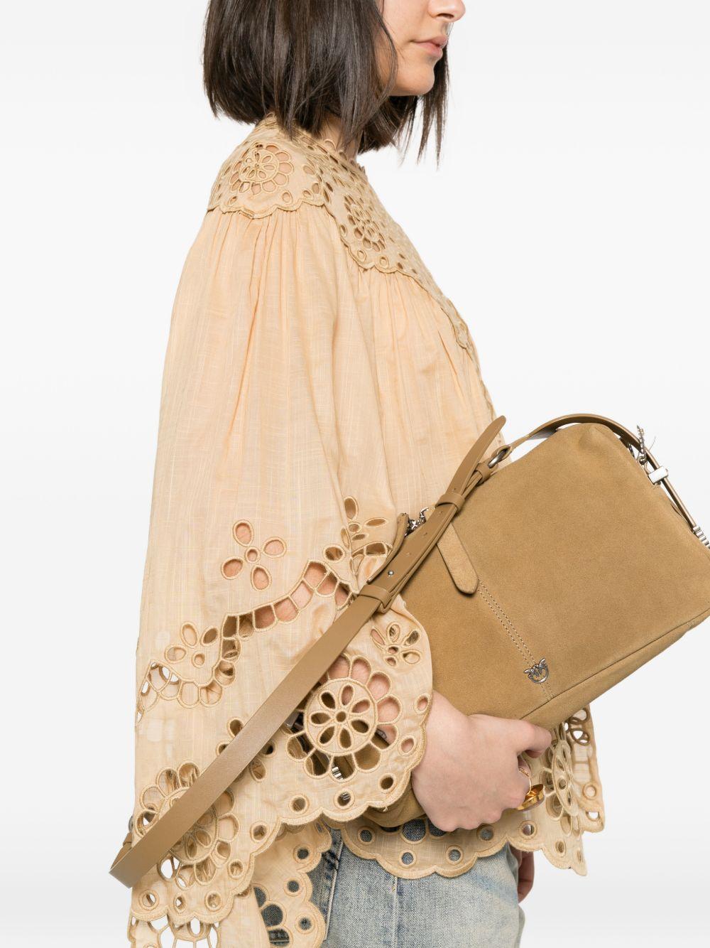 PINKO Borsa a spalla Classic Suede con logo 