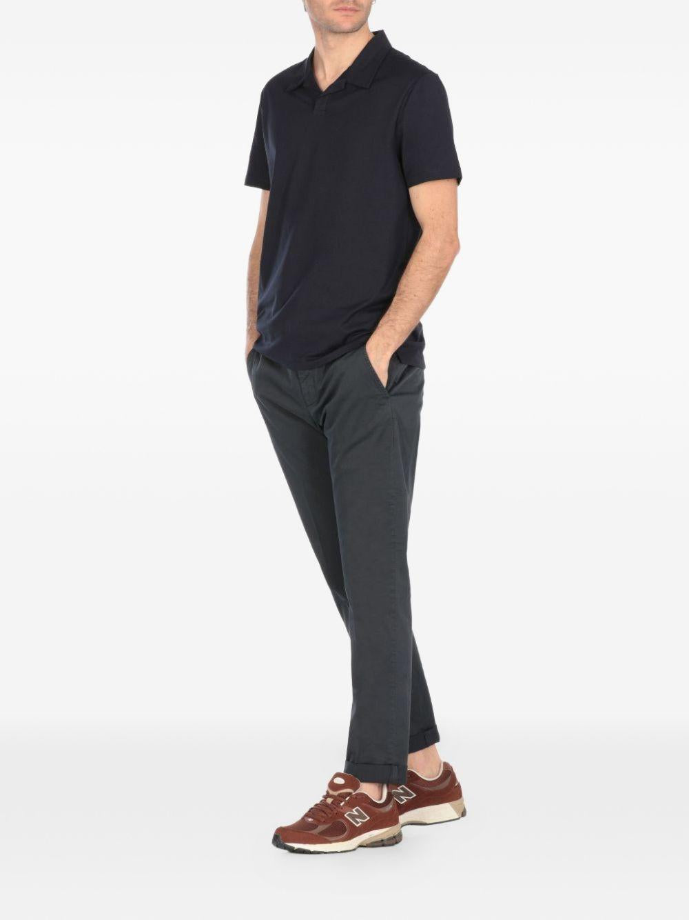 DONDUP Polo regular fit blu con logo D ricamato 