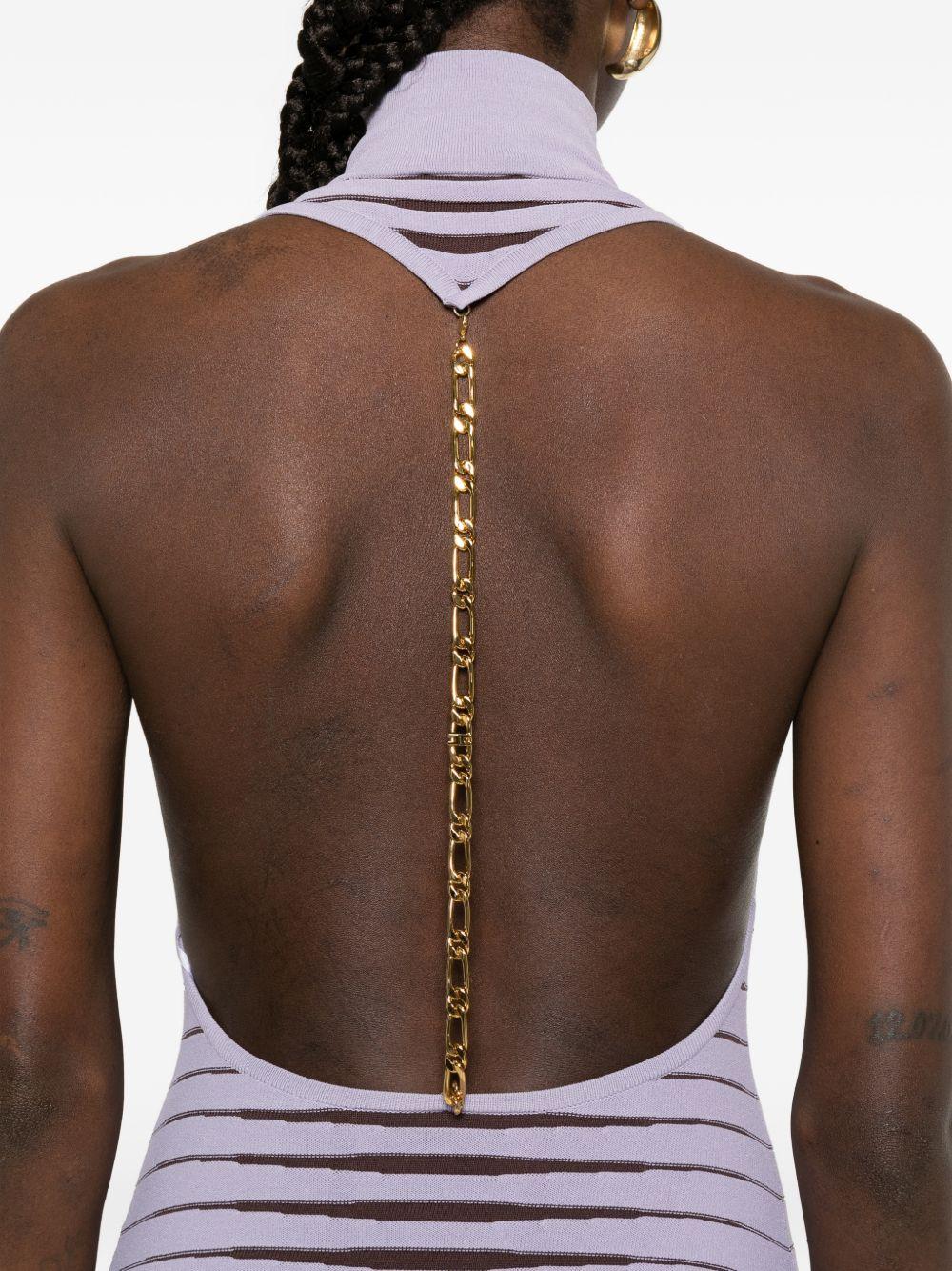 ELISABETTA FRANCHI Abito lungo in maglia con zebra jacquard 