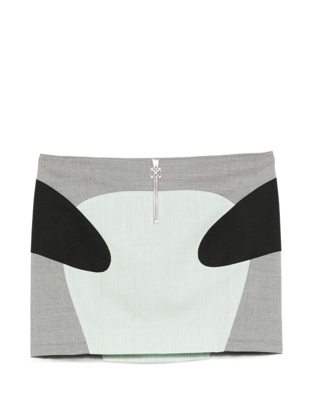 OFF WHITE Minigonna grigia con zip 