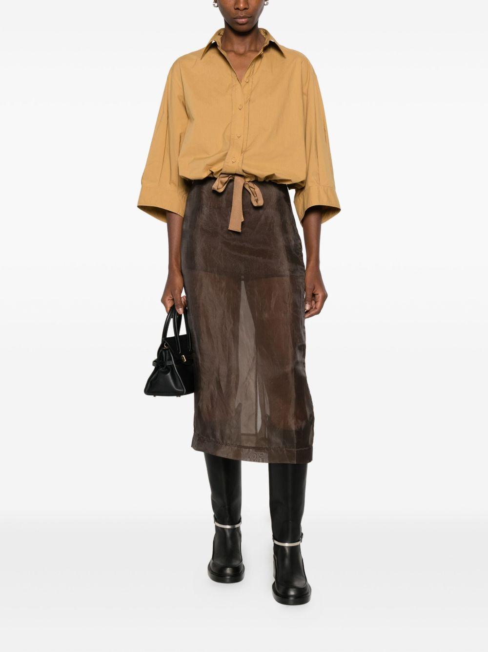 FORTE FORTE Camicia in cotone color cammello 